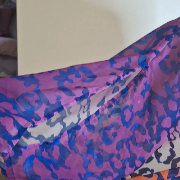 Lane Bryant ombre multi colored beaded vee neck batwing sheer top SZ 22/24 - Picture 11 of 12